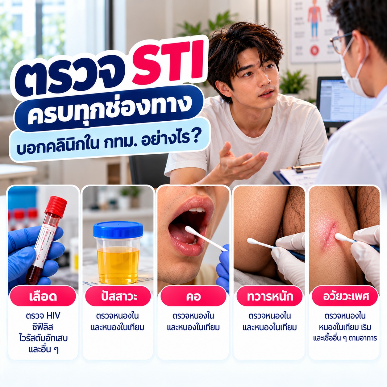 ตรวจ STI ครบทุกช่องทาง บอกคลินิกใน กทม. อย่างไร